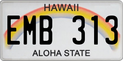 HI license plate EMB313
