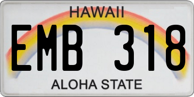 HI license plate EMB318