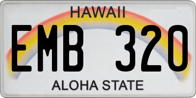HI license plate EMB320