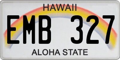 HI license plate EMB327