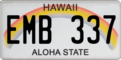 HI license plate EMB337