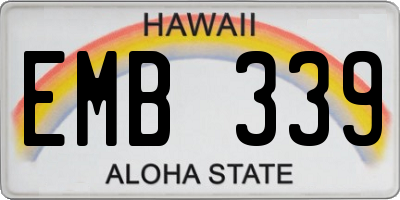 HI license plate EMB339
