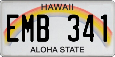 HI license plate EMB341