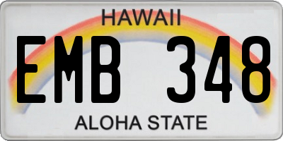 HI license plate EMB348