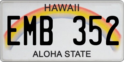 HI license plate EMB352