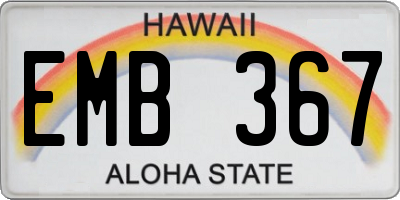 HI license plate EMB367