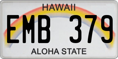 HI license plate EMB379