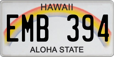 HI license plate EMB394