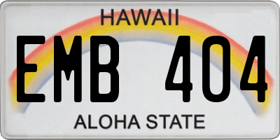 HI license plate EMB404