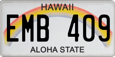 HI license plate EMB409