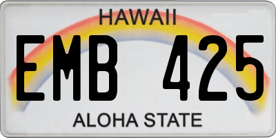 HI license plate EMB425