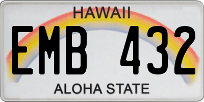 HI license plate EMB432