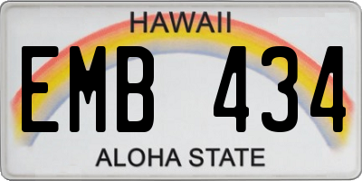 HI license plate EMB434