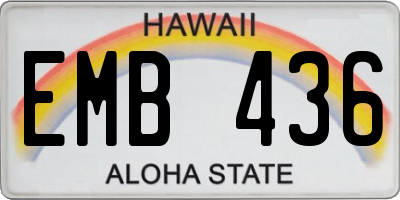 HI license plate EMB436