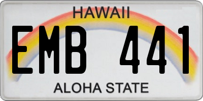 HI license plate EMB441
