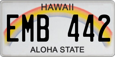HI license plate EMB442