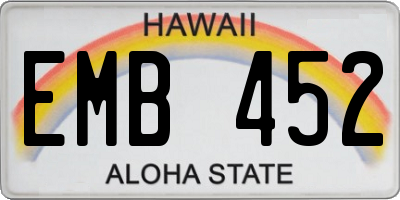 HI license plate EMB452