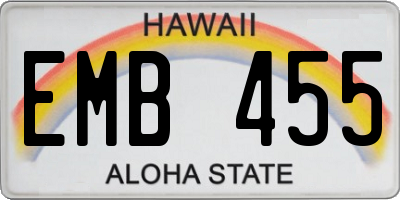 HI license plate EMB455