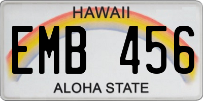 HI license plate EMB456