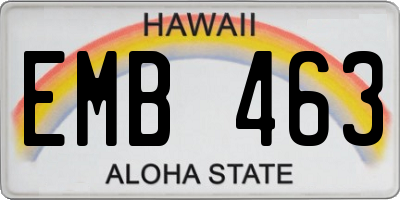 HI license plate EMB463