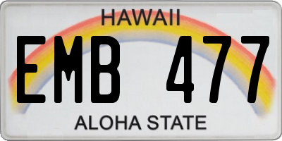 HI license plate EMB477