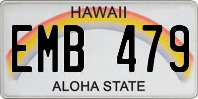 HI license plate EMB479