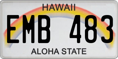 HI license plate EMB483