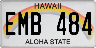 HI license plate EMB484