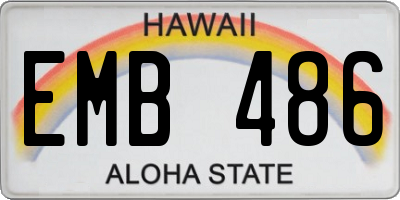 HI license plate EMB486