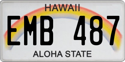 HI license plate EMB487