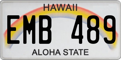 HI license plate EMB489