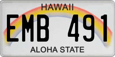 HI license plate EMB491
