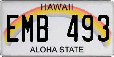 HI license plate EMB493