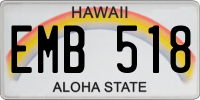 HI license plate EMB518