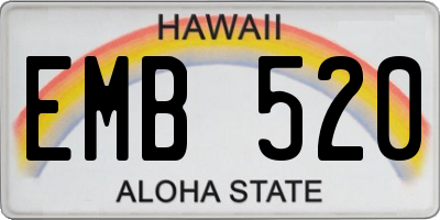 HI license plate EMB520