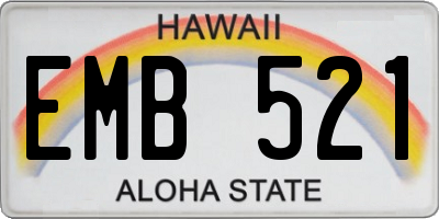 HI license plate EMB521