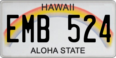 HI license plate EMB524