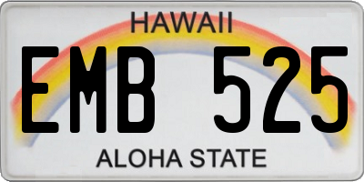 HI license plate EMB525