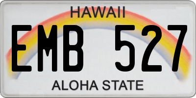 HI license plate EMB527
