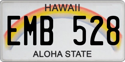 HI license plate EMB528