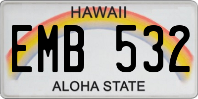 HI license plate EMB532