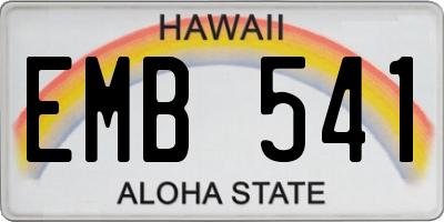 HI license plate EMB541