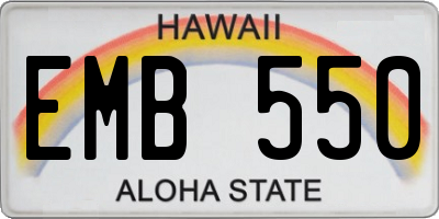 HI license plate EMB550