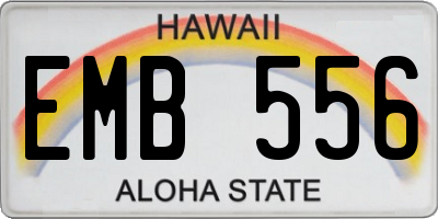 HI license plate EMB556