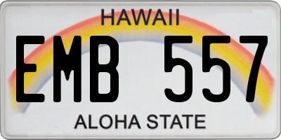 HI license plate EMB557