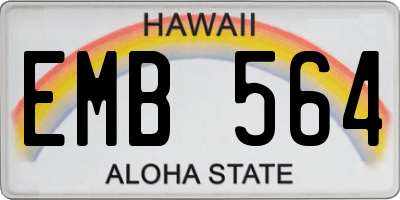 HI license plate EMB564