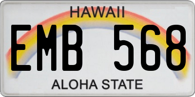 HI license plate EMB568