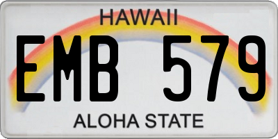 HI license plate EMB579