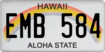 HI license plate EMB584
