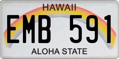 HI license plate EMB591